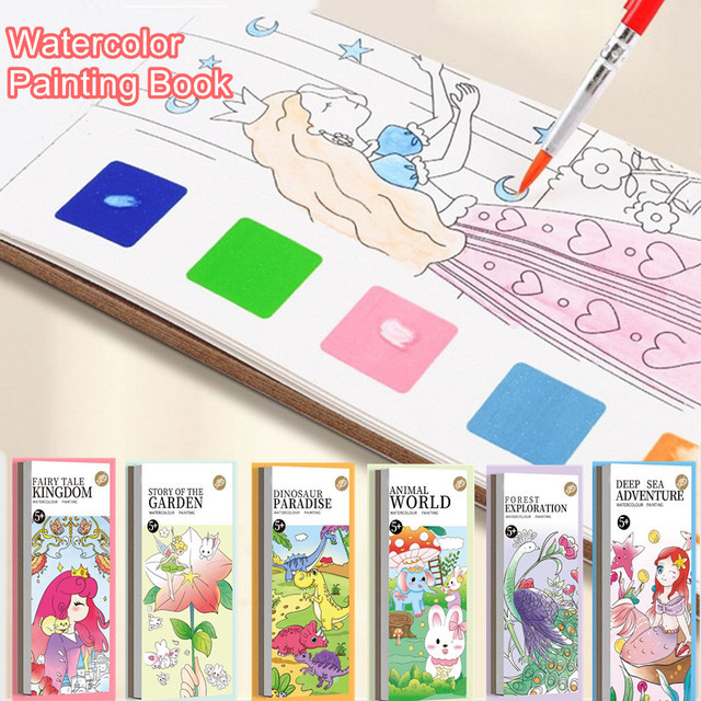 Pocket Watercolor Painting Book DIY Pocket Watercolor Book with 1 Paint pen  Watercolor Bookmarks to Paint Travel Pocket Water - AliExpress